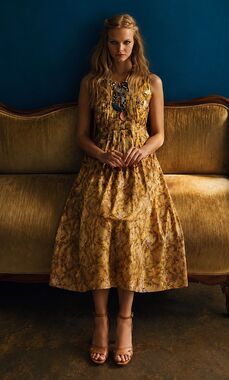 Anthropologie HD in Paris Silk Blend Printed Midi Dress, Sz 4, $298
